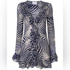 Rat and boa Navy & Ivory Zebra Ruffle dress